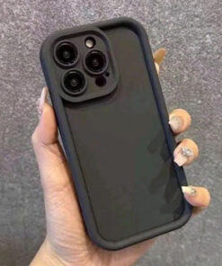 Alternative view of Minimalist Thickened Anti-Drop Black Phone Case